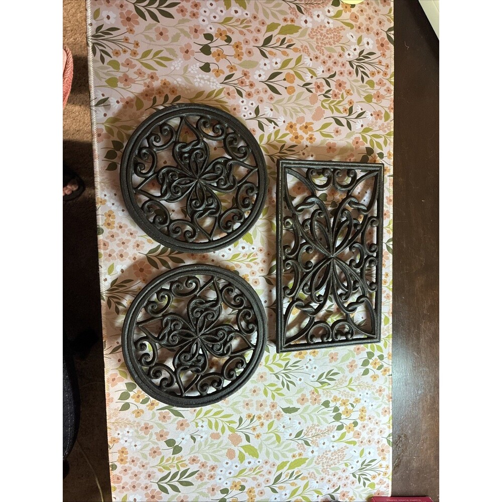 Set Of 3 Cast Iron Trivets